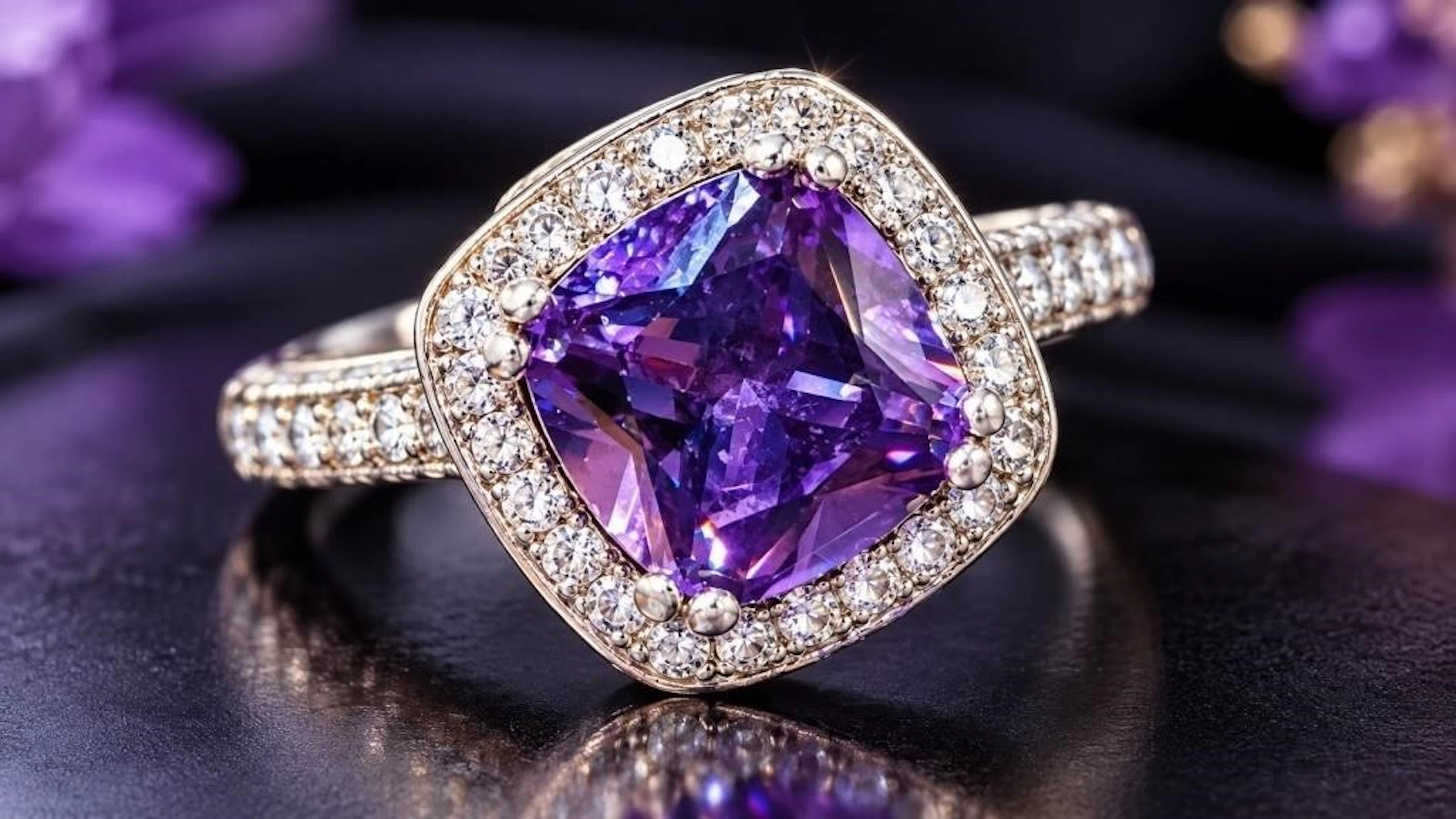 $95, Silver(3.73g), amethyst&czRing, size 6, appra