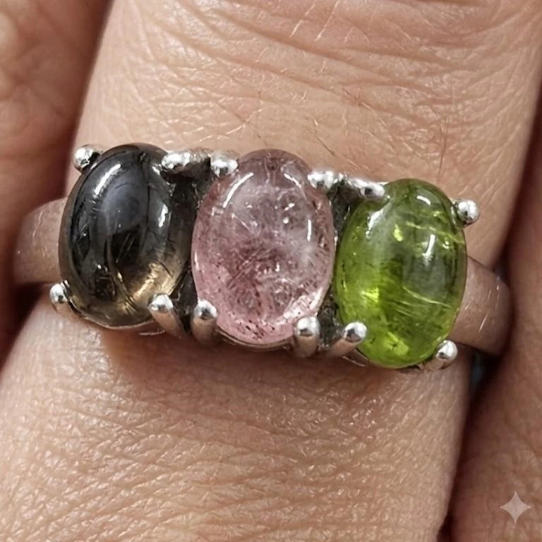 Silver 3.45g Tourmaline 2.75ct Ring