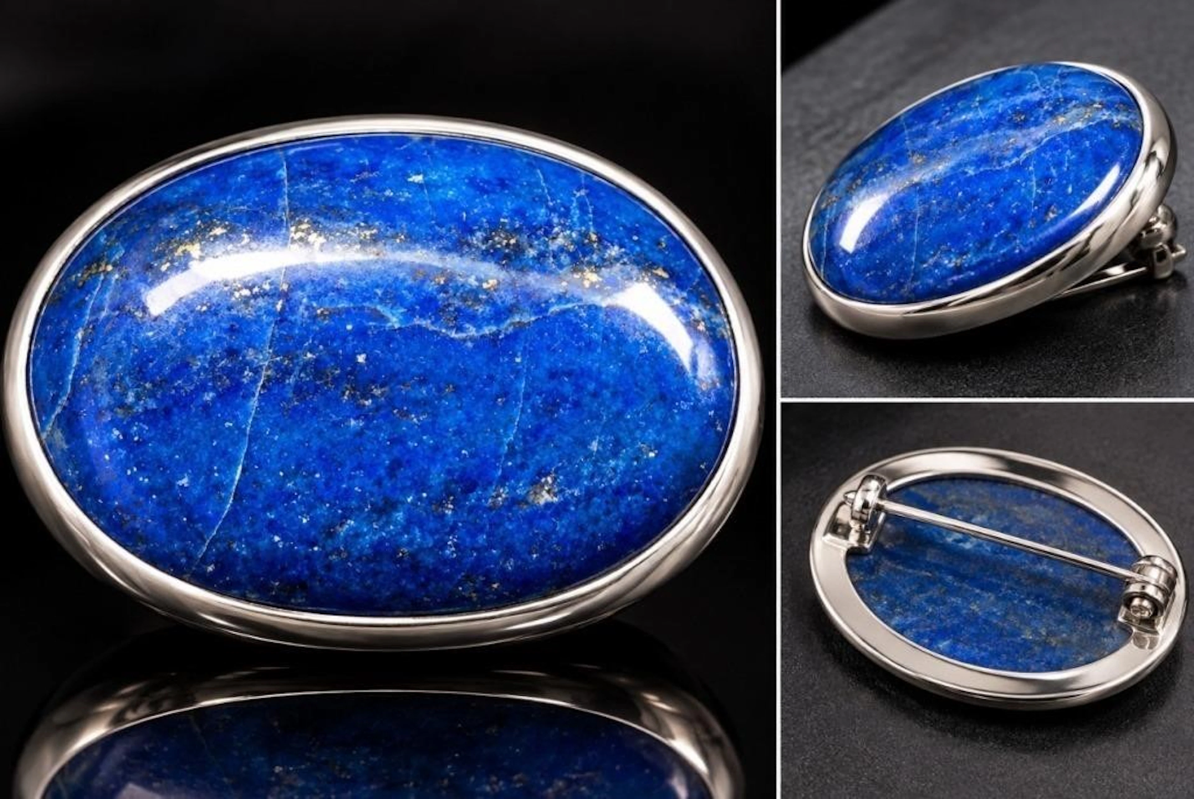 $350, silver(15.75g), genuine gemstone brooch, ret