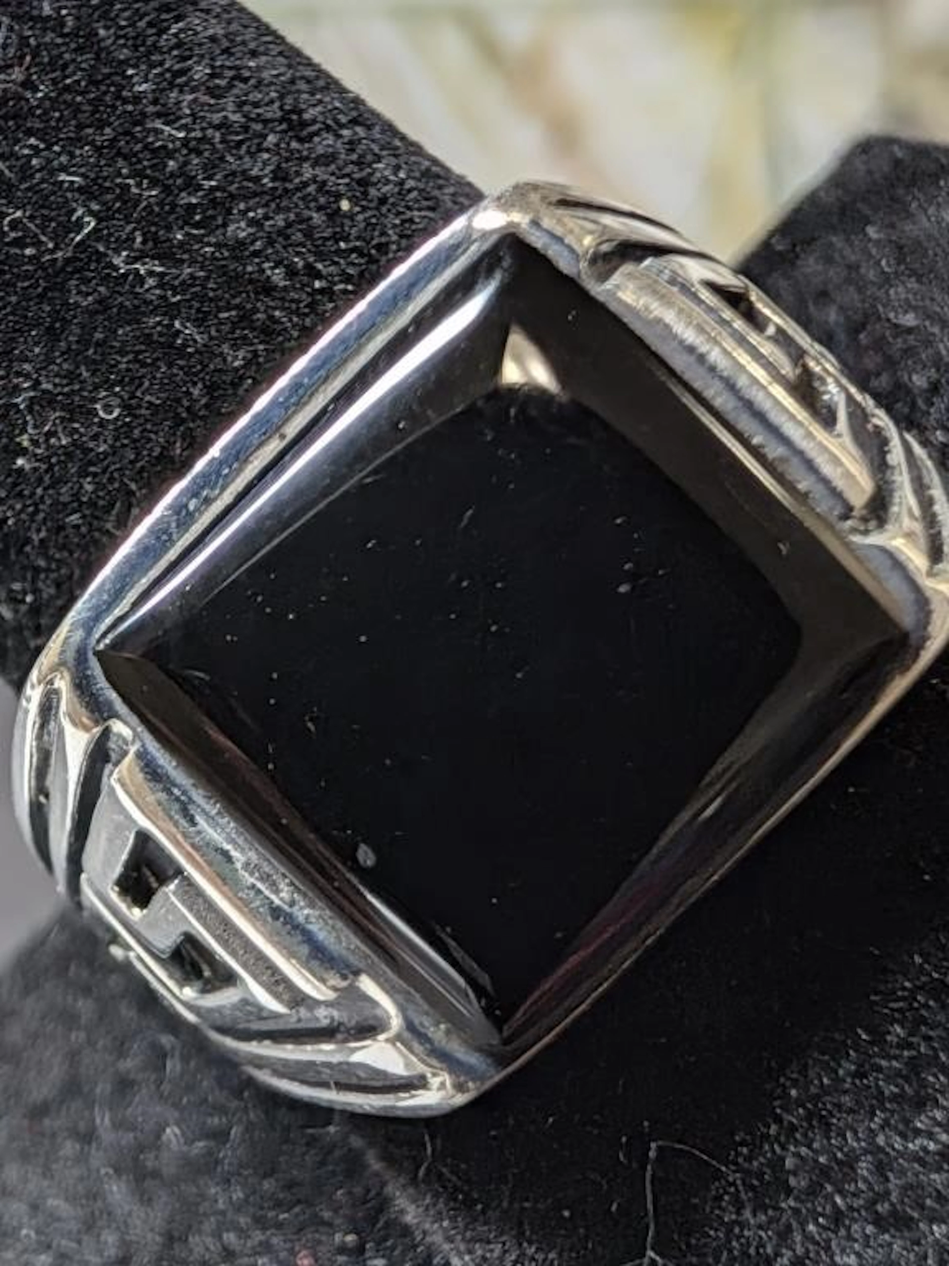 $260, Silver(10.23g), Black OnyxRing, size 11, app