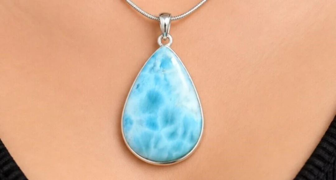 $80, silver(2.64g), larimar (app 6ct)pendant, ret
