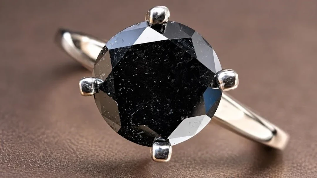 $2500, 14k(2.5g), black diamond (1.3ct)ring, size