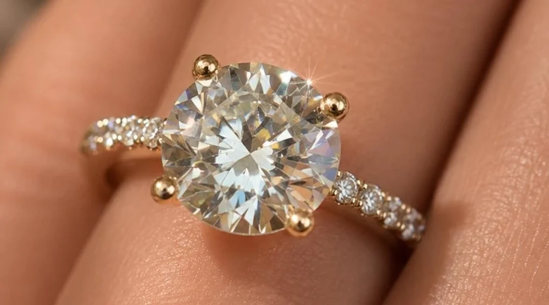 $1665, 10K(2.14g), MOISSANITE (1.37ct)ring, size 5
