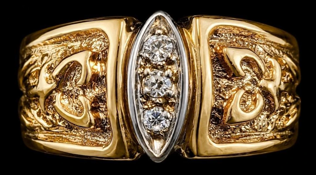 $0, 14k(7.63g), diamond (0.05ct)ring, size 5.75
