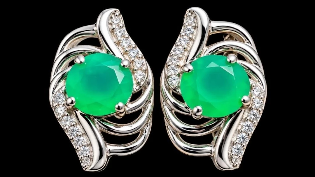 $280, silver(4.1g), green onyx (2ct)earring, retai