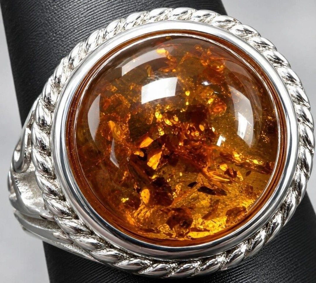 $400, silver(6.99g), amber ring, retail value $40