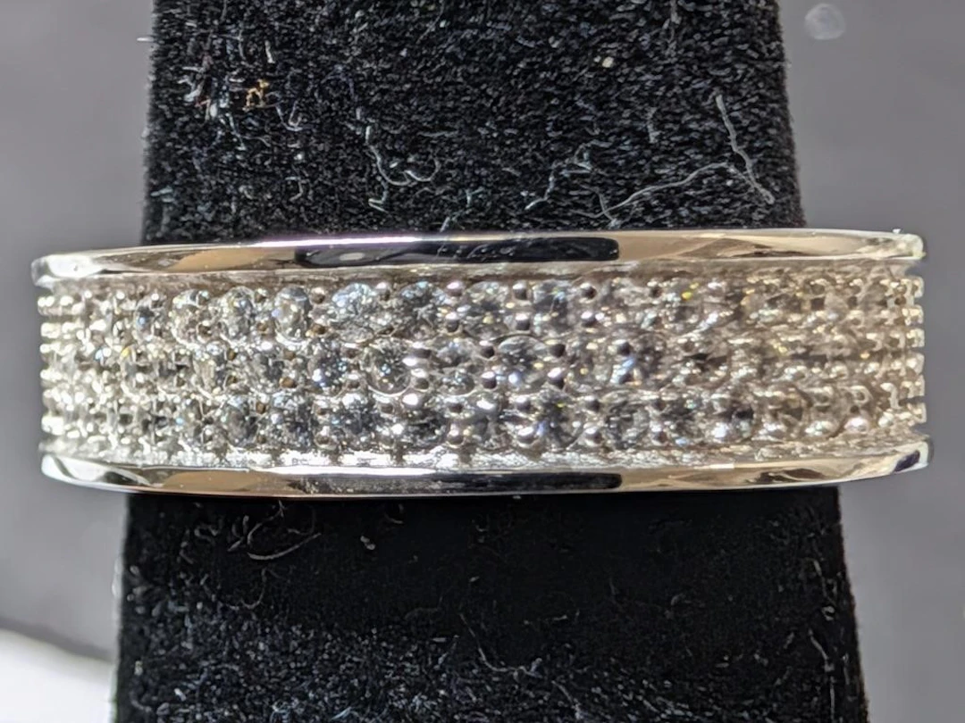 $100, Silver(3.77g), czRing, size 6, appraised/ret
