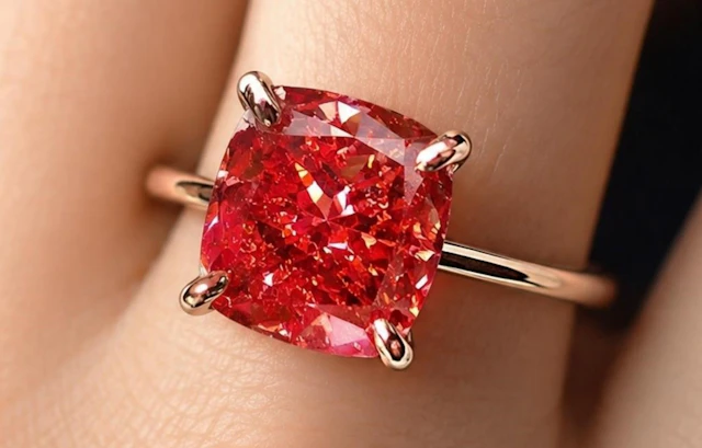 $8740, 10k(2.2g), pink lab diamond (4.6ct)ring, si