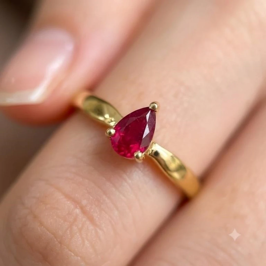 Gold-Plated Silver 1.95g Ruby 0.25ct Ring