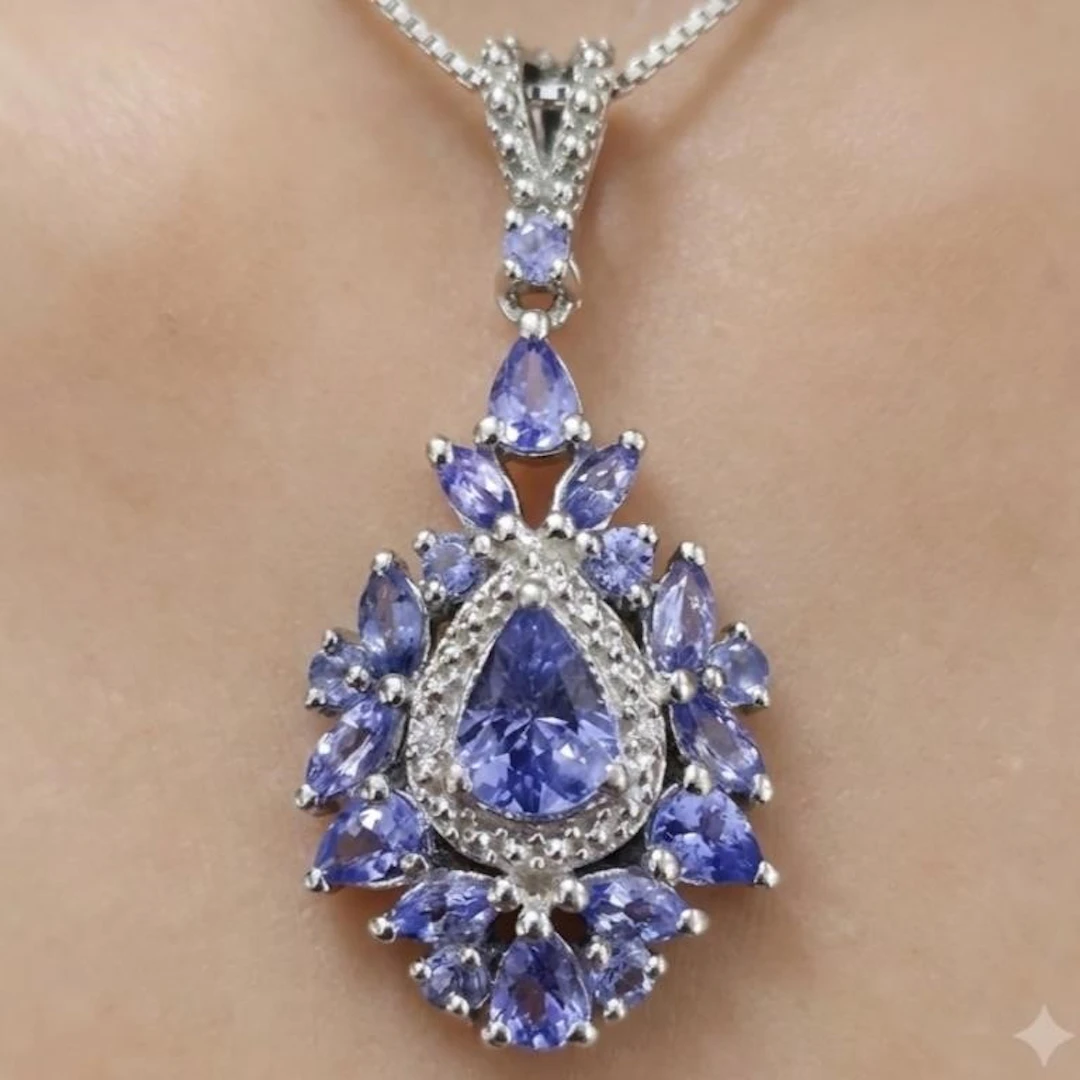Silver 4.15g Tanzanite 2.35ct Pendant