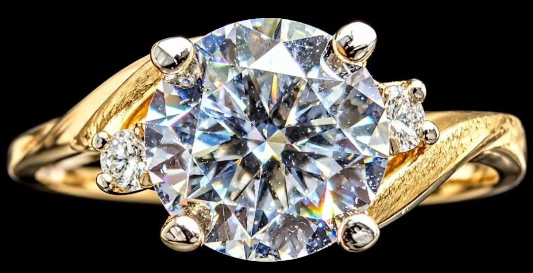 $4465, 14k(3g), lab diamond (1.3ct), diamond (0.06
