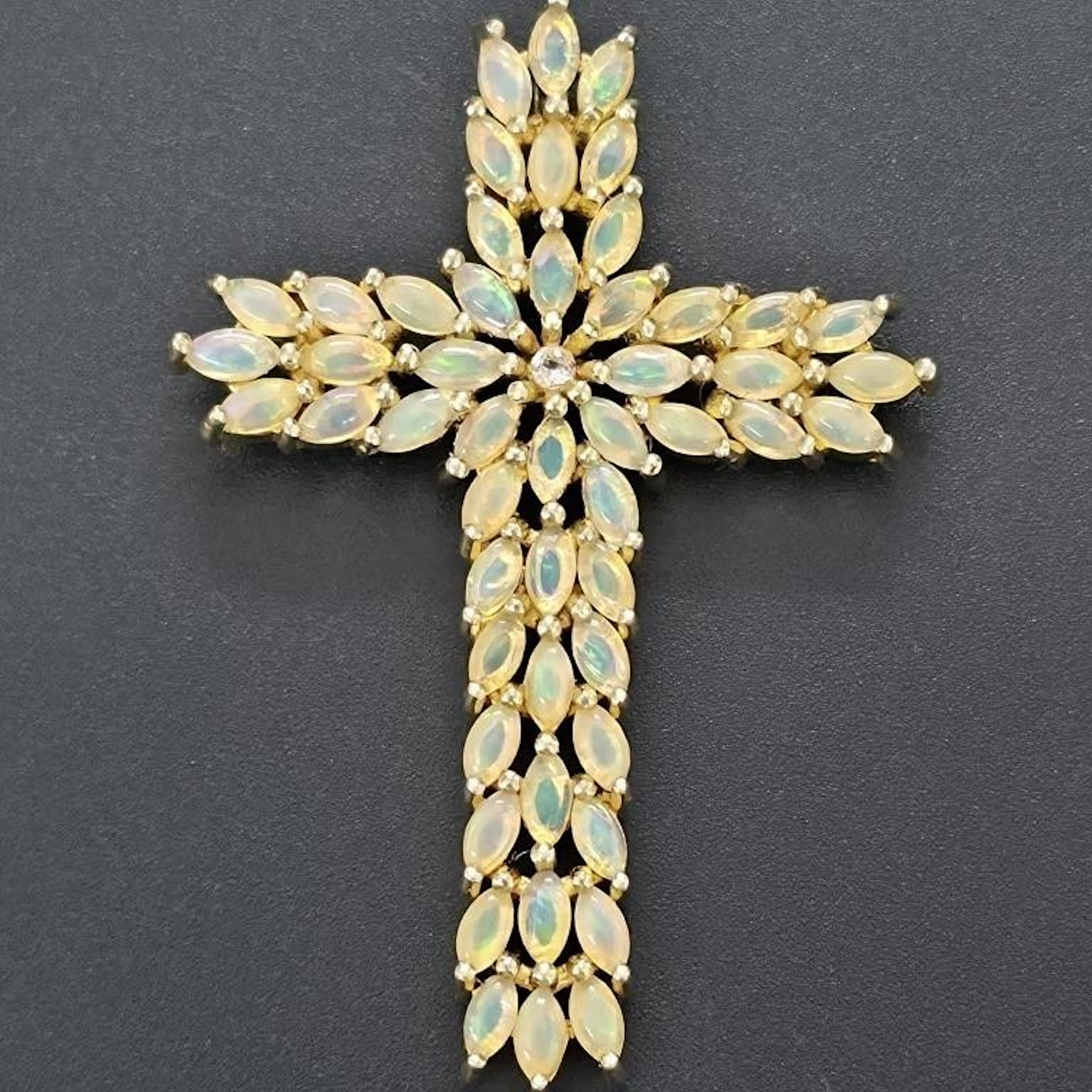 Gold-Plated Silver 8.25g Opal 3.65ct Pendant