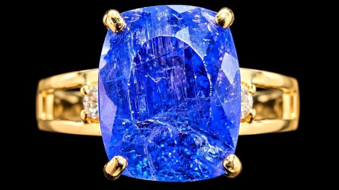 $3650, 10k(2.4g), tanzanite (2.5ct), lab diamond (