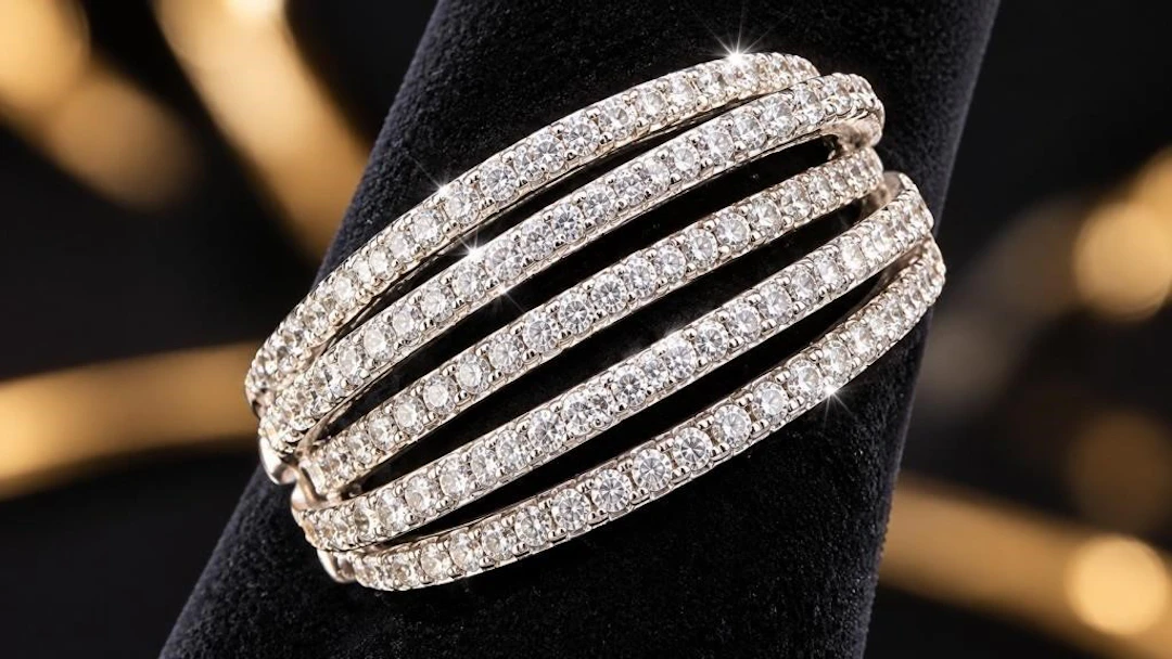 $140, Silver(5.42g), czRing, size 8, appraised/ret