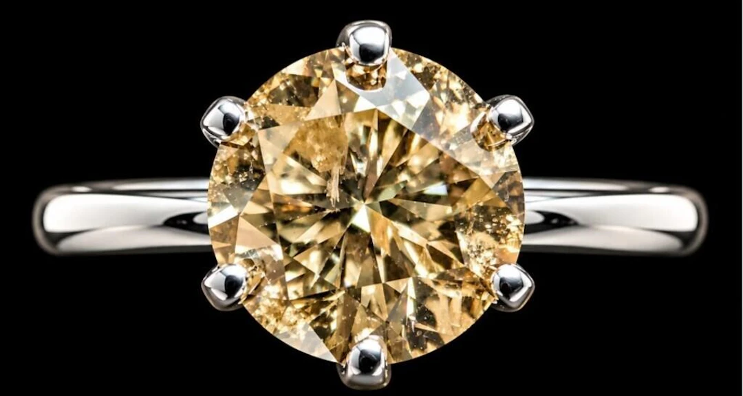 $9200, 14k(1.7g), champagne diamond (1.01ct)ring