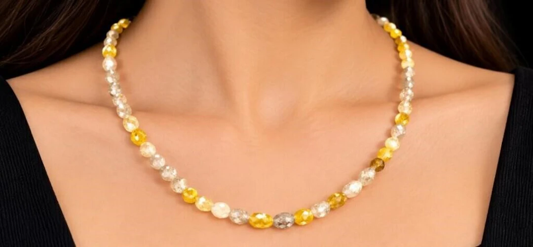 $7425, 14k(7.26g), diamond (55ct)necklace 16", ap