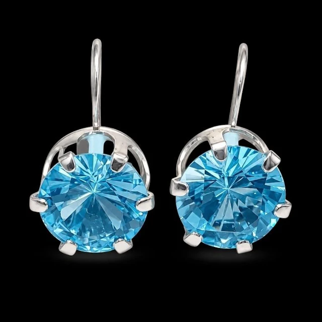 $1000, 14k(2.5g), blue topaz (app 2.5ct)earring, r