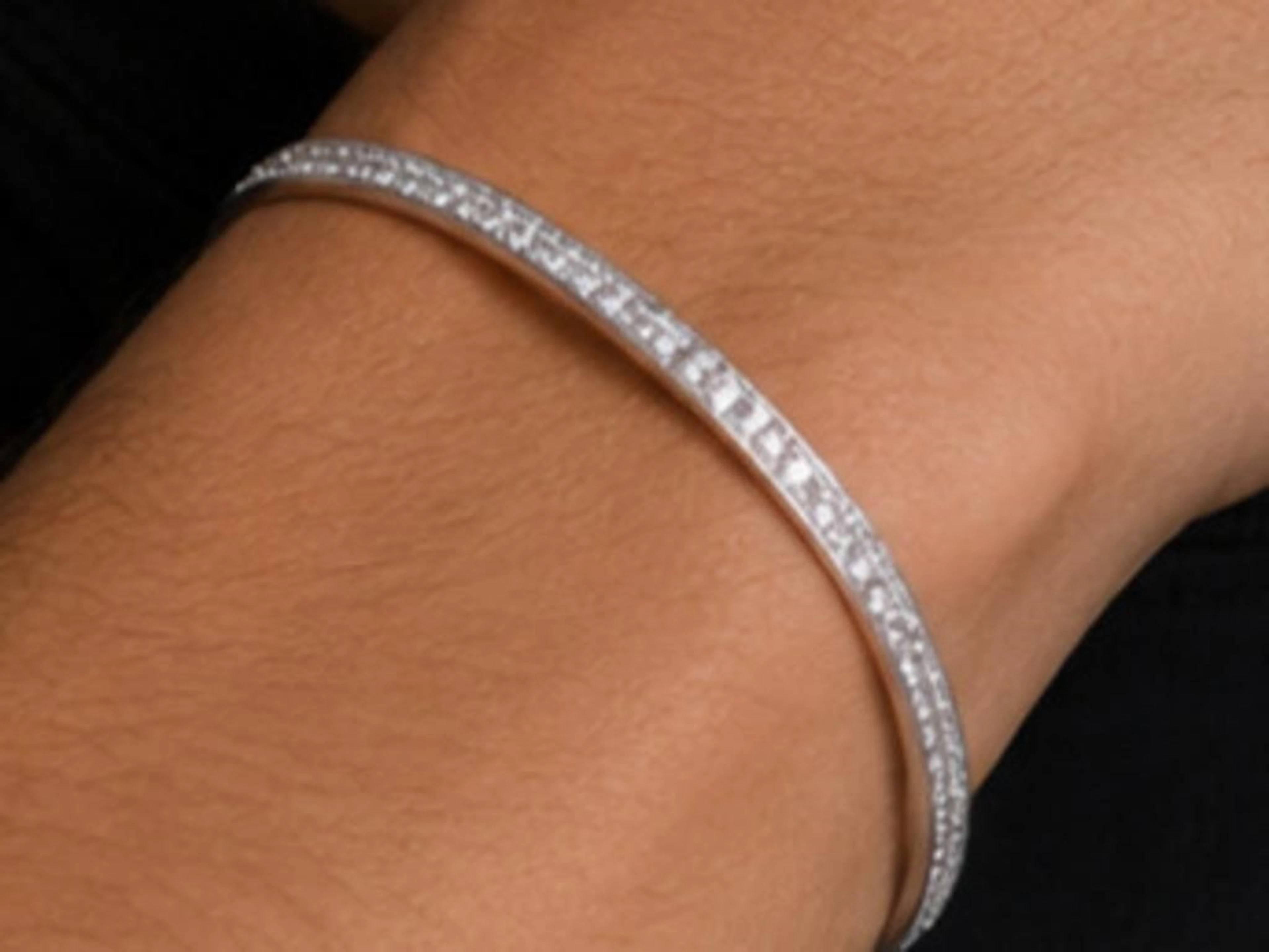 $245, Silver(9.66g), cz bangleBracelet, appraised/