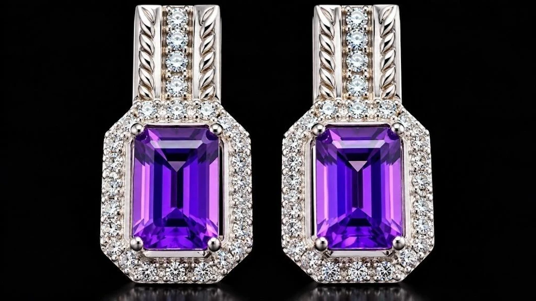 $260, silver(3.7g), amethyst (3ct)earring, retail