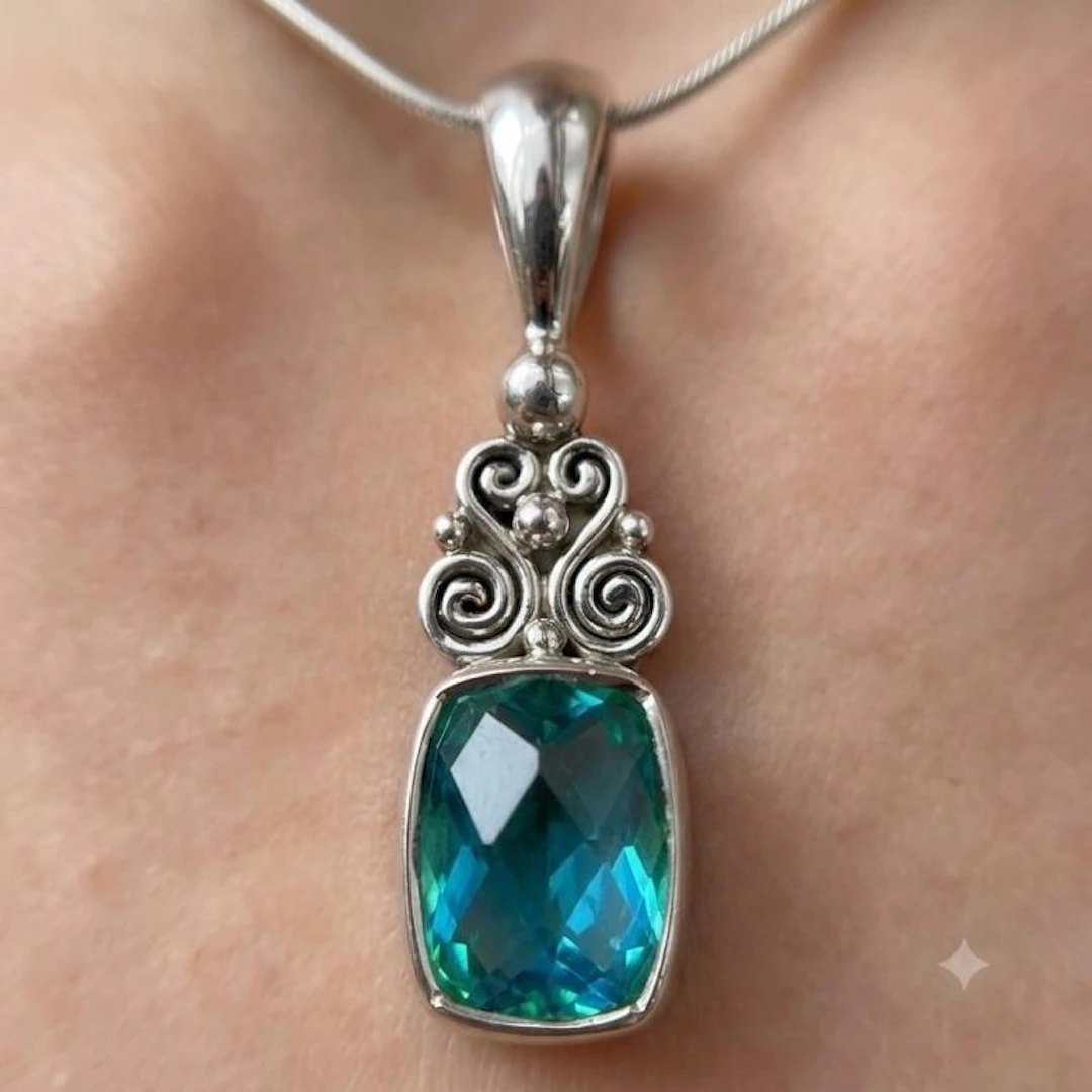 Silver 2.95g Green Mystic 1.85ct Pendant