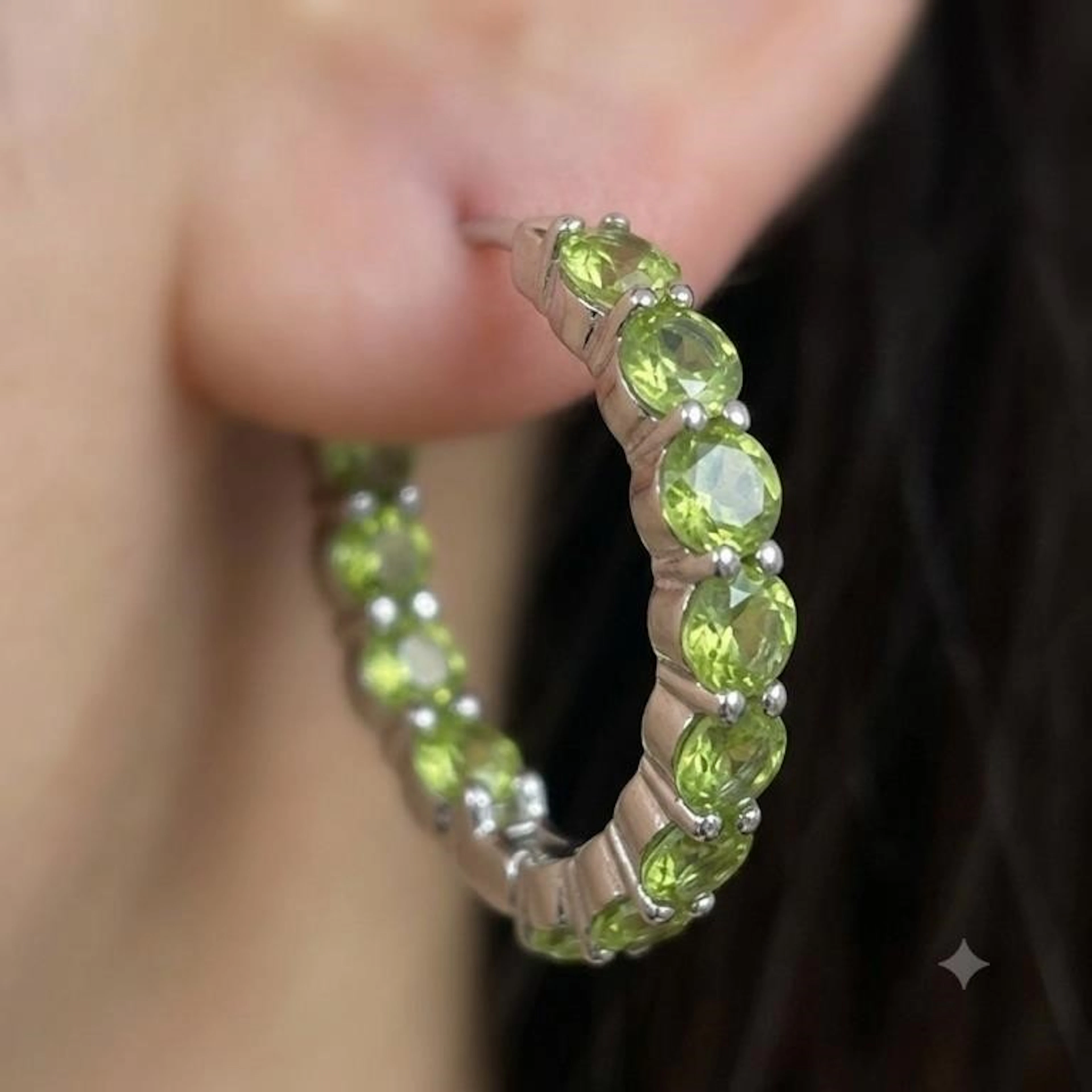 Silver 9.55g Peridot 3.65ct Earrings