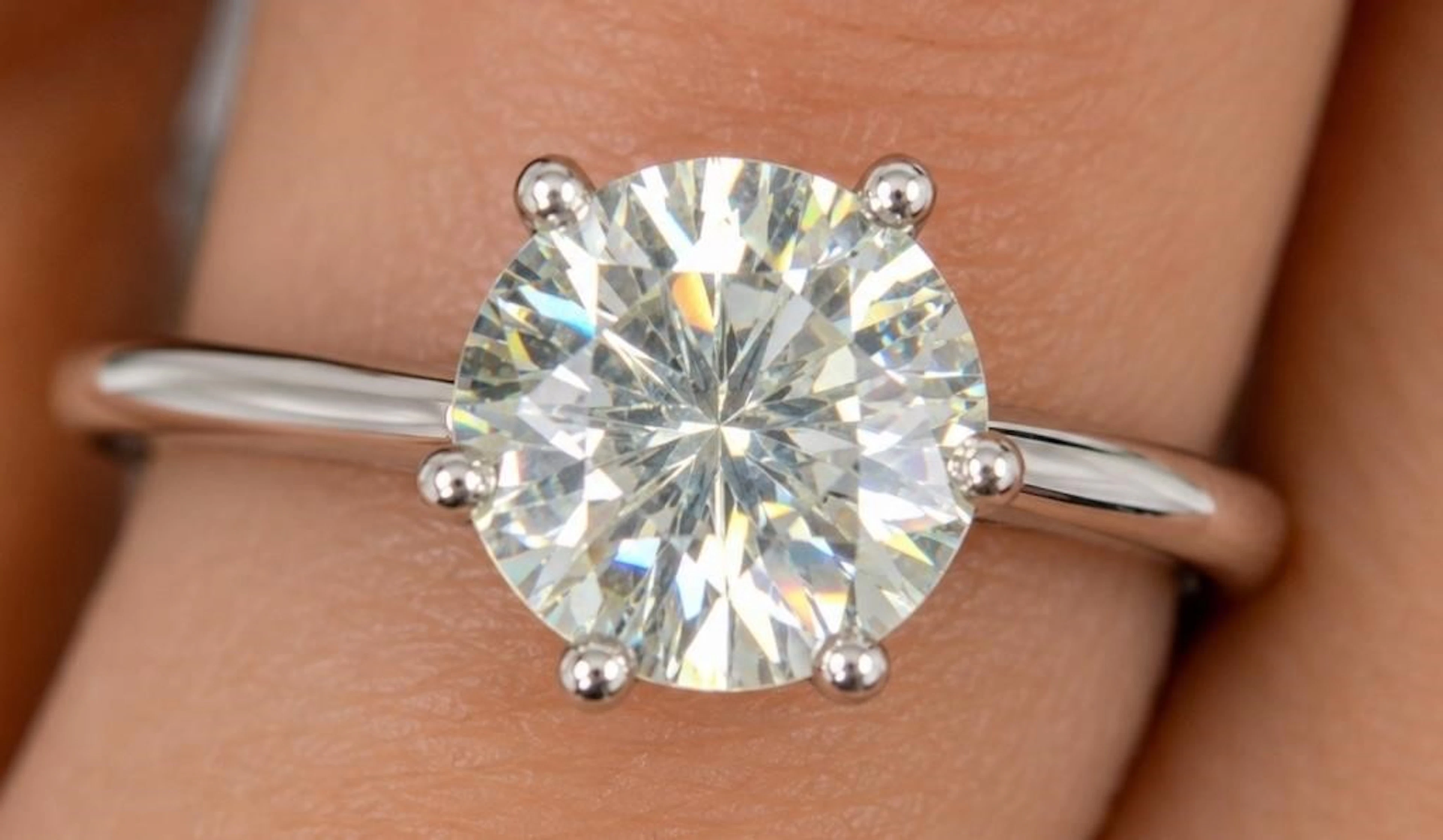$1585, 10k(2.06g), moissanite (1ct)ring, size 6, a