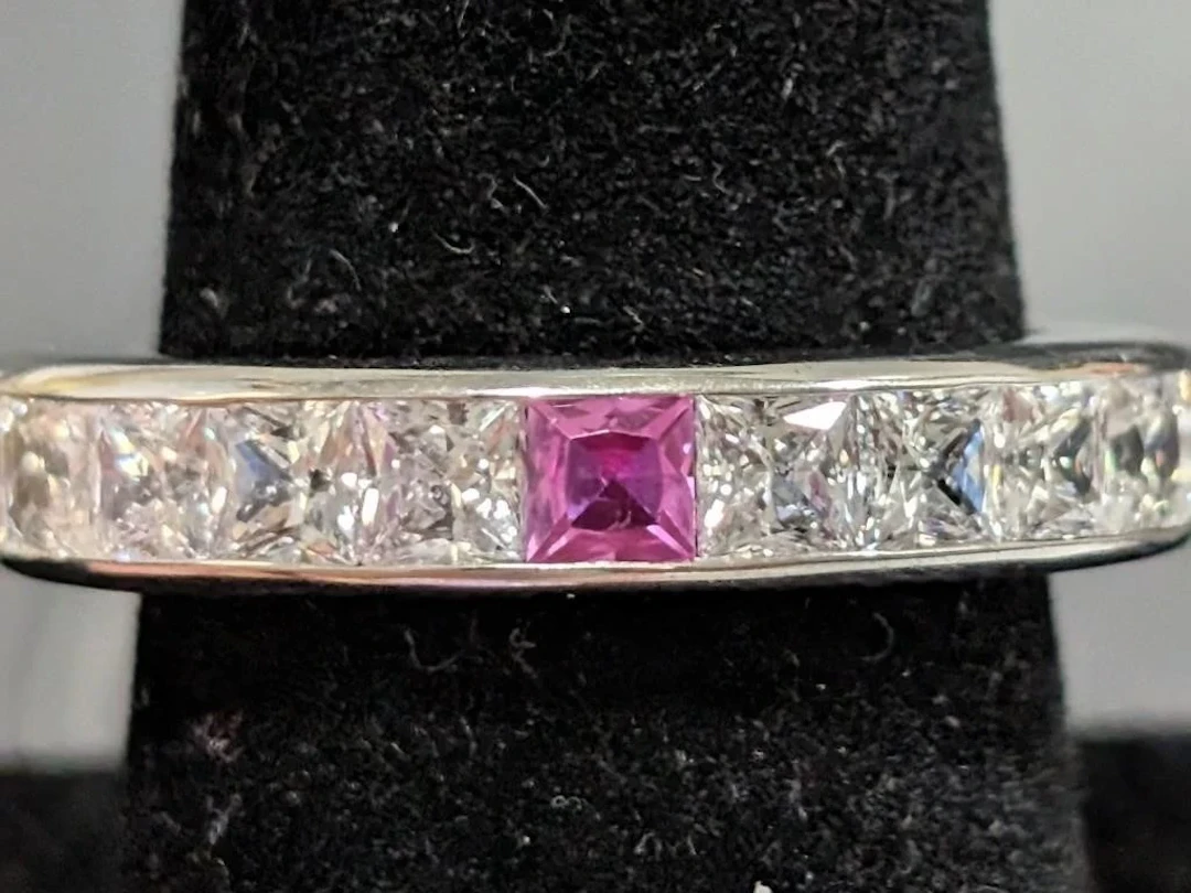$135, Silver(5.34g), CZ EternityRing, size 7, appr