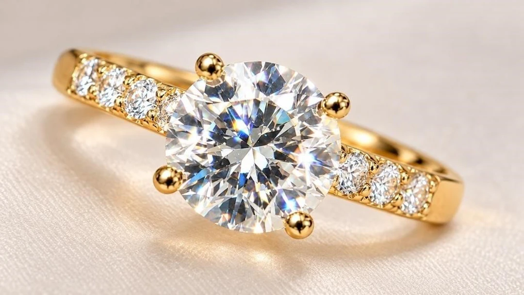 $4800, 10k(2g), lab diamond (1.6+0.06ct)ring, si