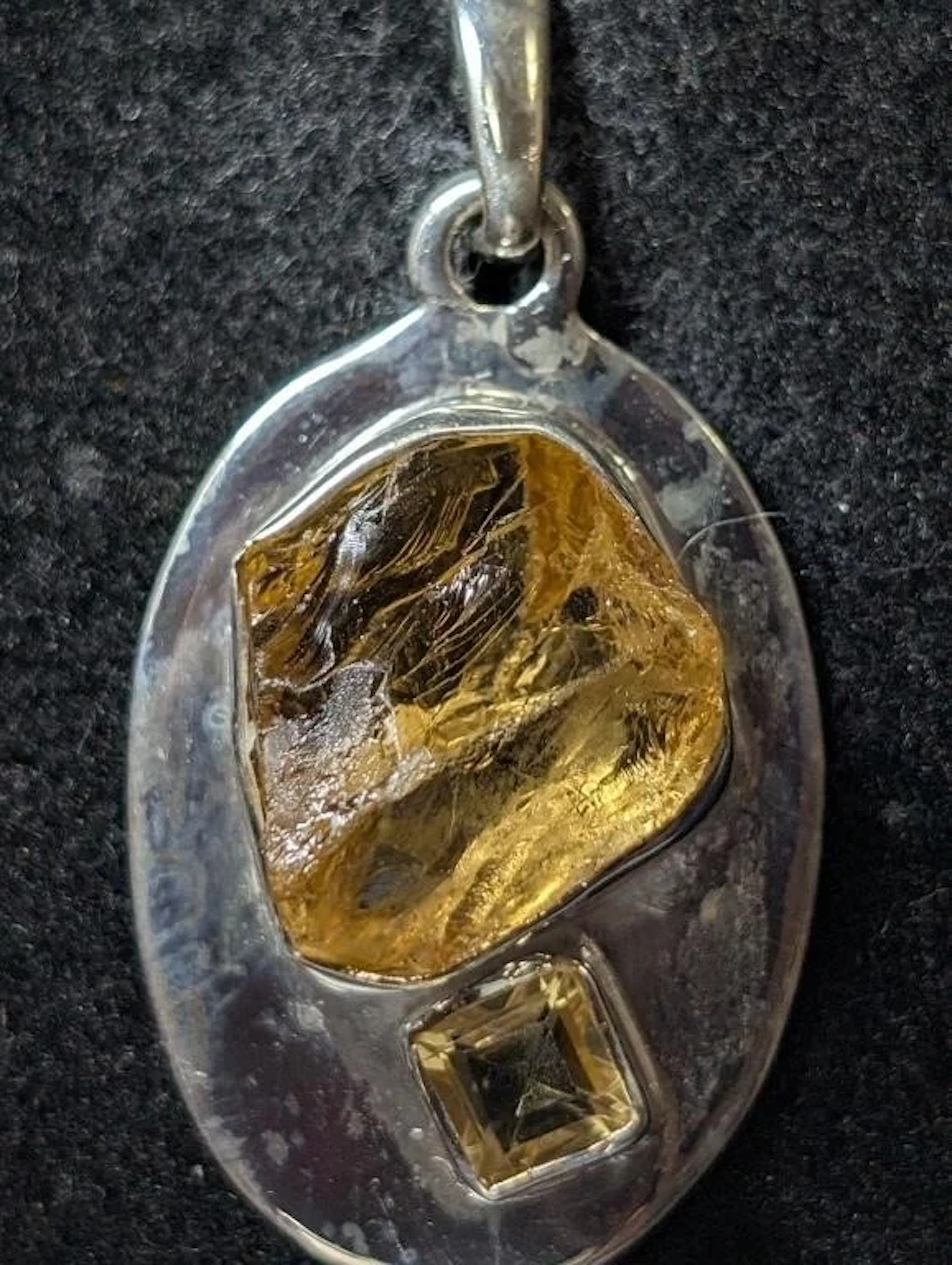 $80, Silver(7.17g), Rough CitrinePendant, appraise