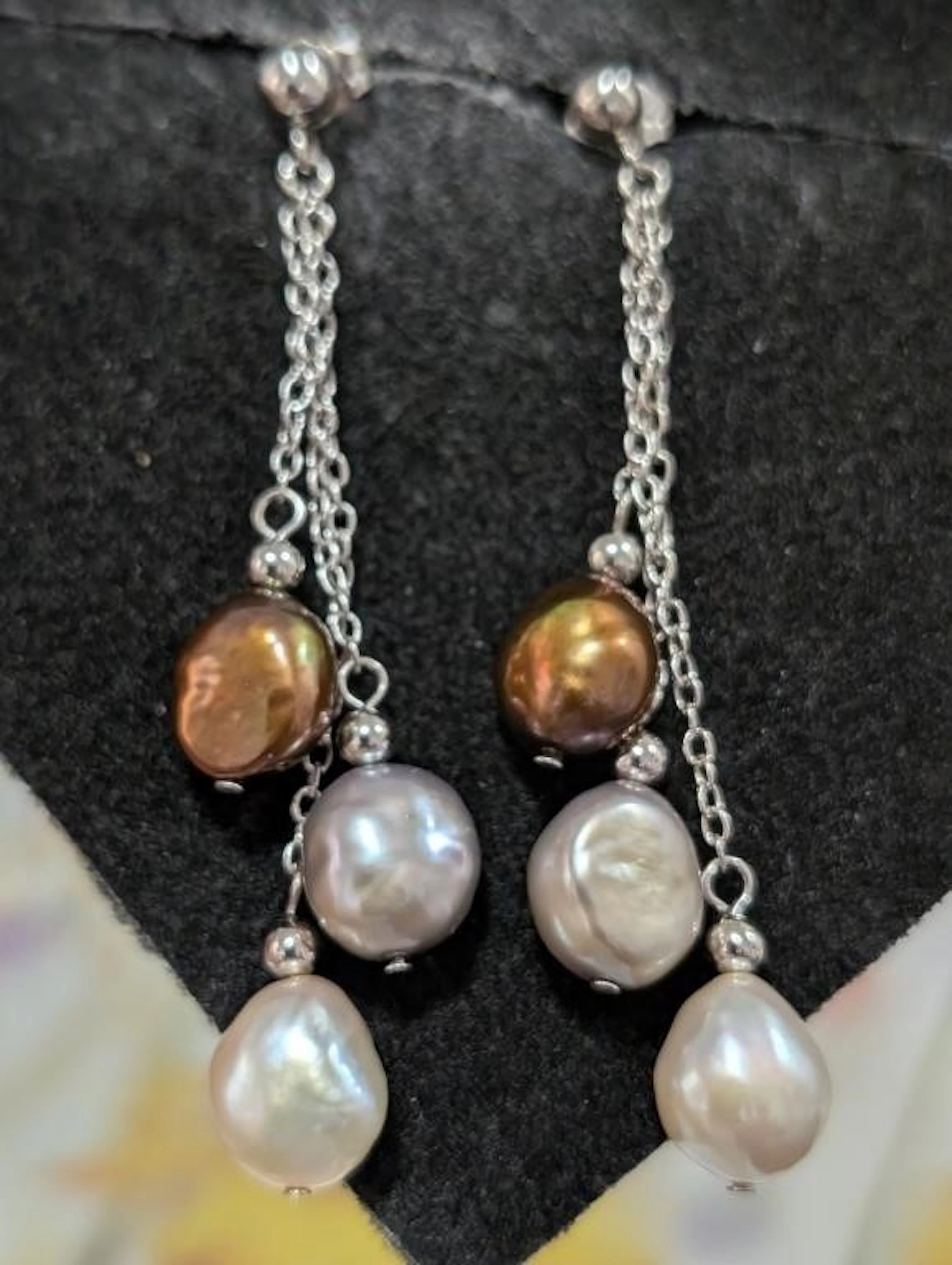 $160, Silver(6.22g), dyed Baroque F.W. PearlEarrin