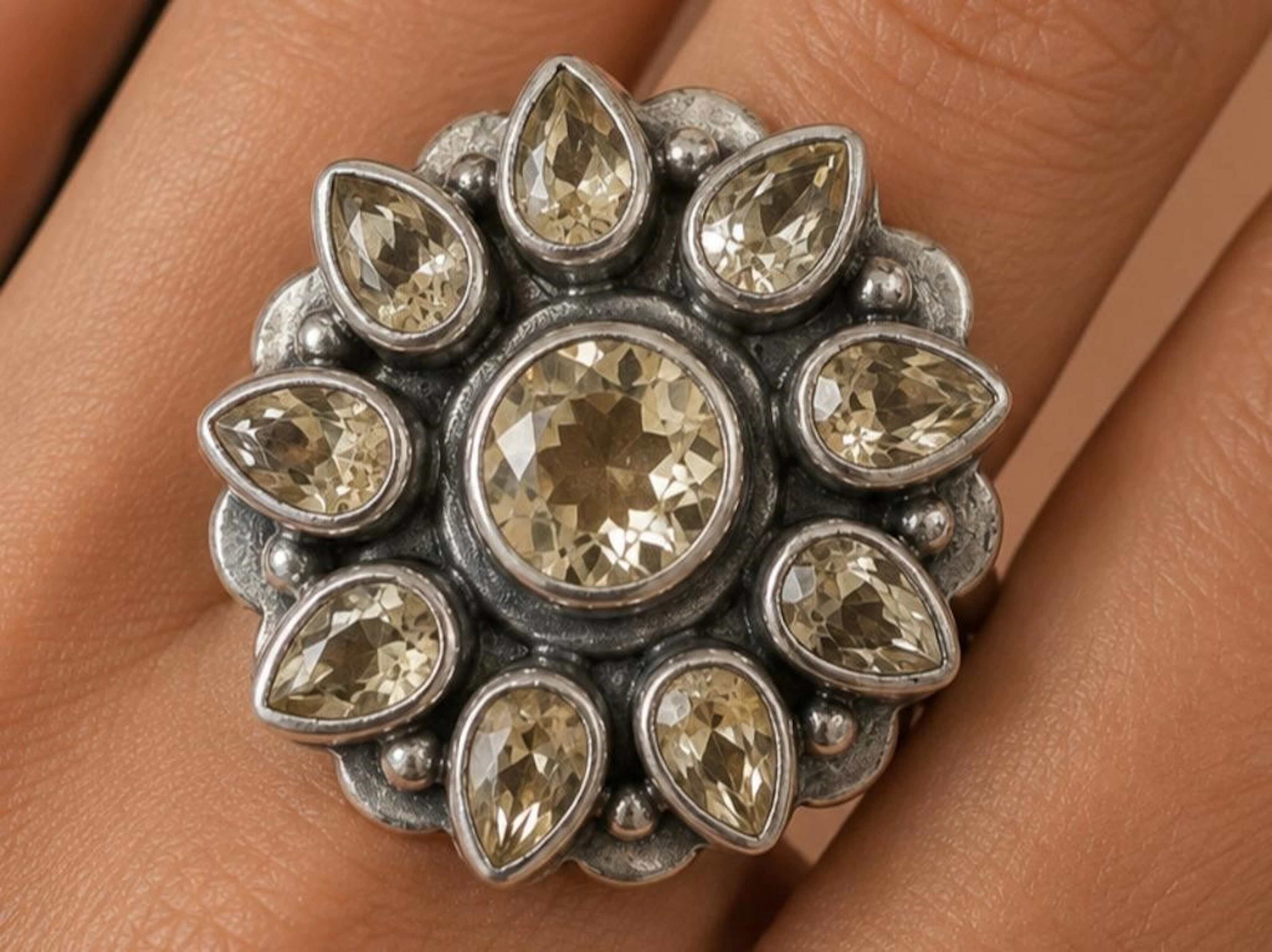 $195, Silver(7.75g), CitrineRing, size 7.5, apprai