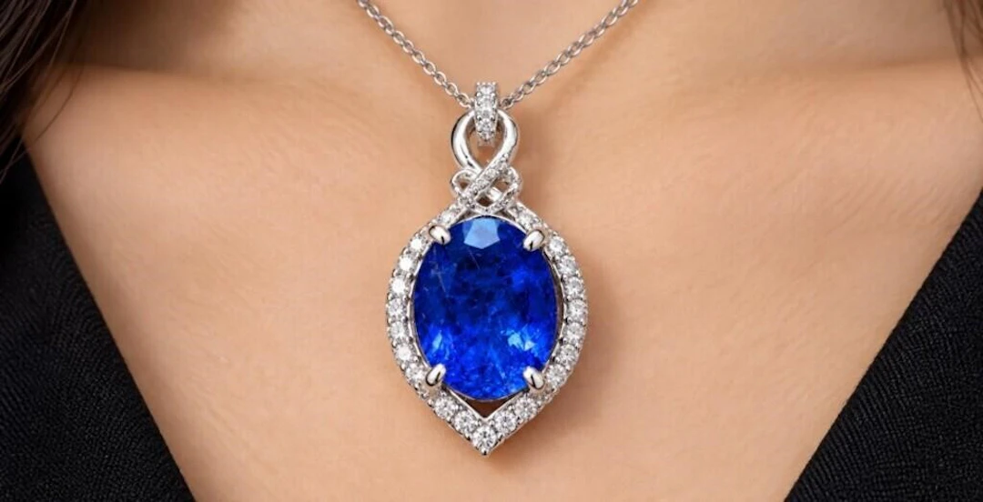 $7650, 14k(4.1g), tanzanite (5ct), diamond (0.41ct