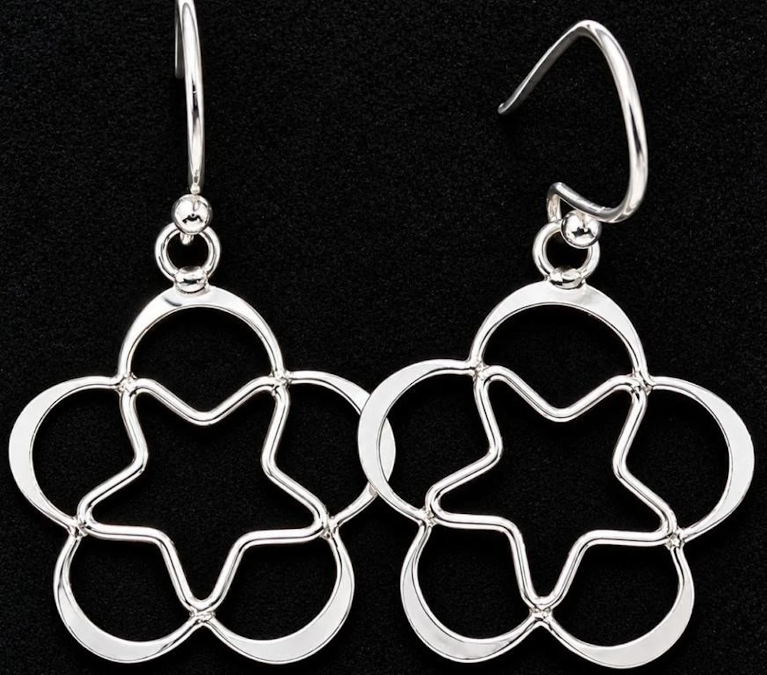 $40, silver flower earring, retail value $40