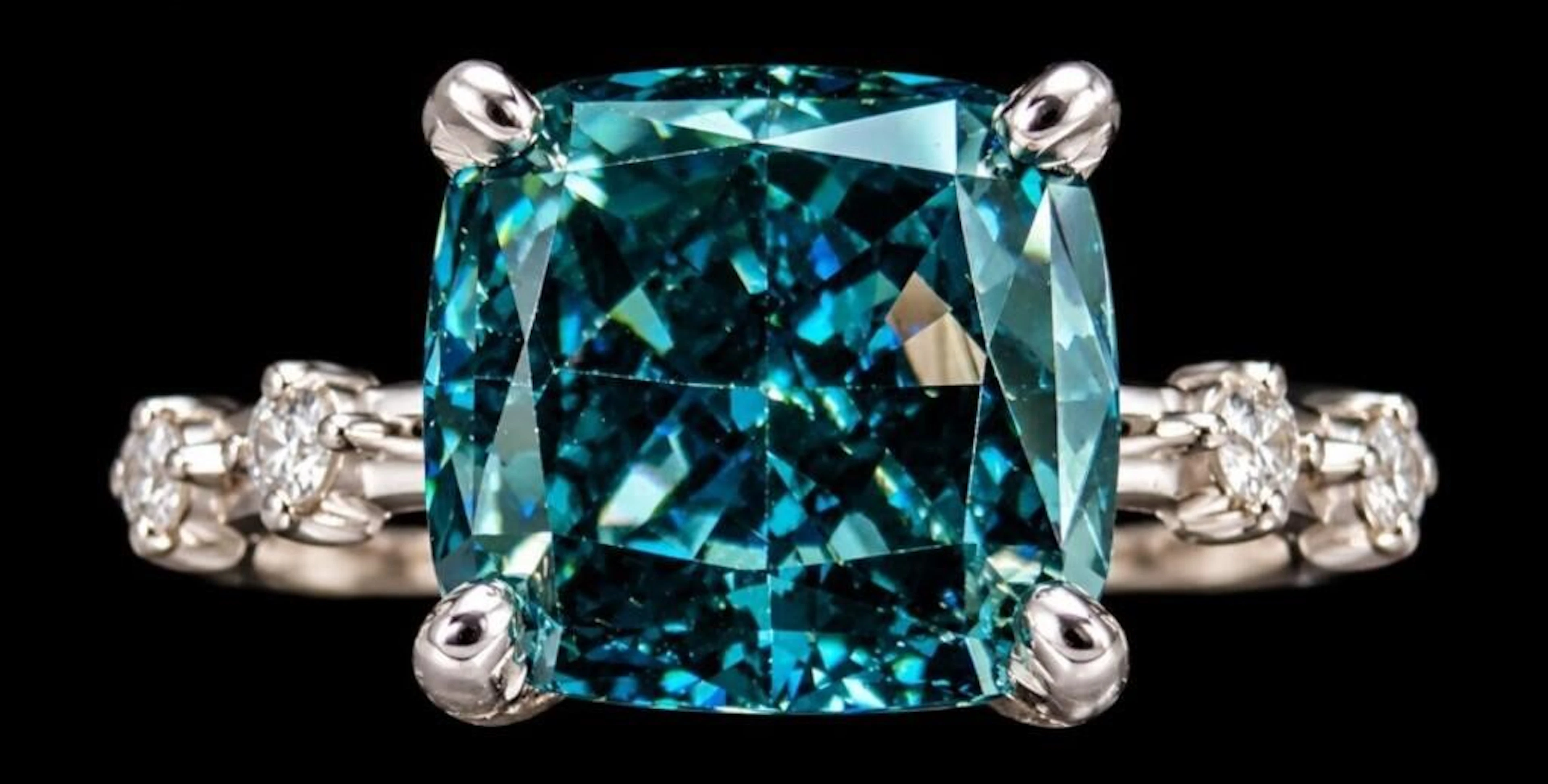 $6200, 10k(2.25g), lab blue diamond (2.7ct), lab d