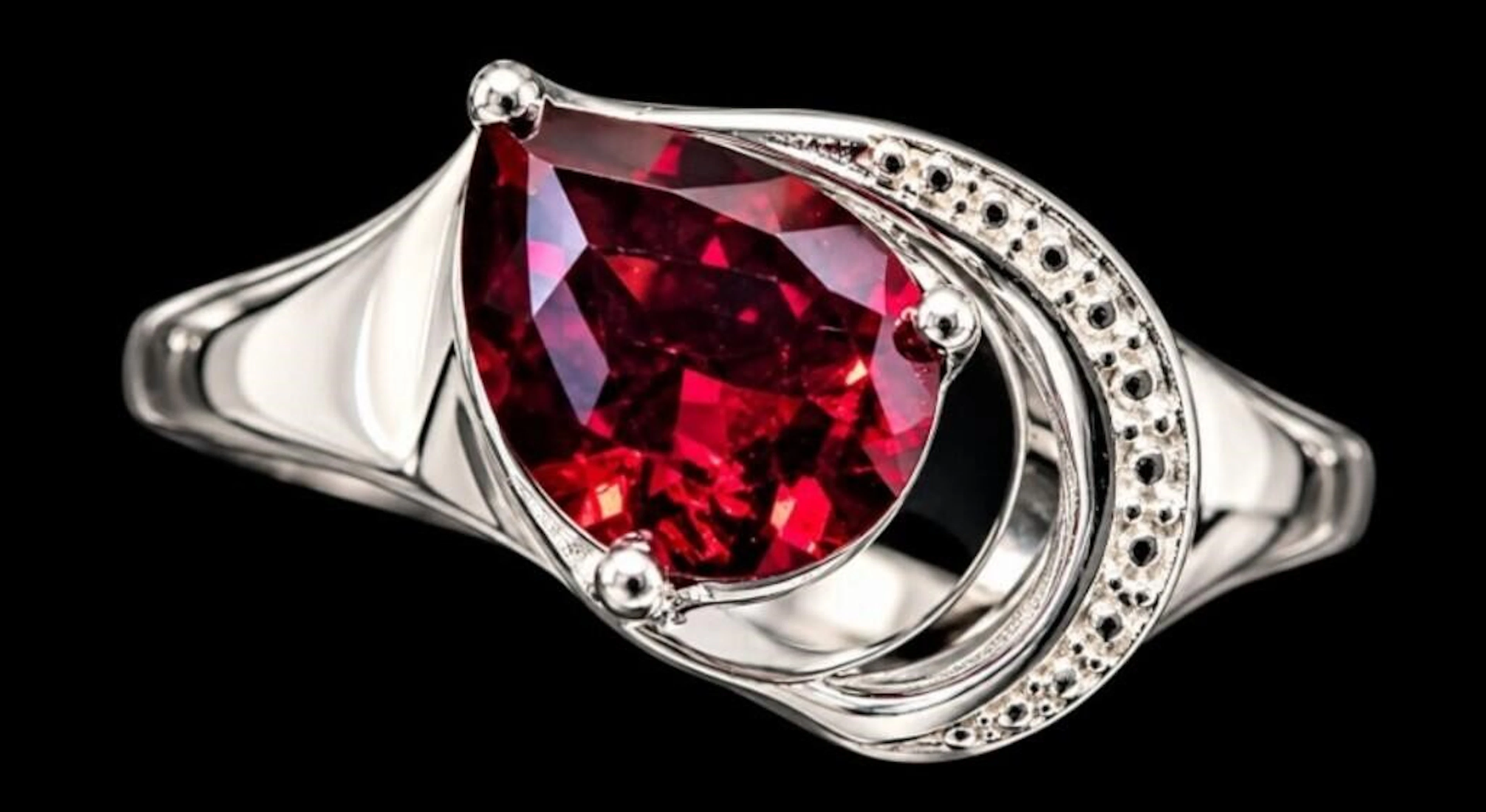 $180, silver(2.67g), garnet (1ct)ring, size , reta