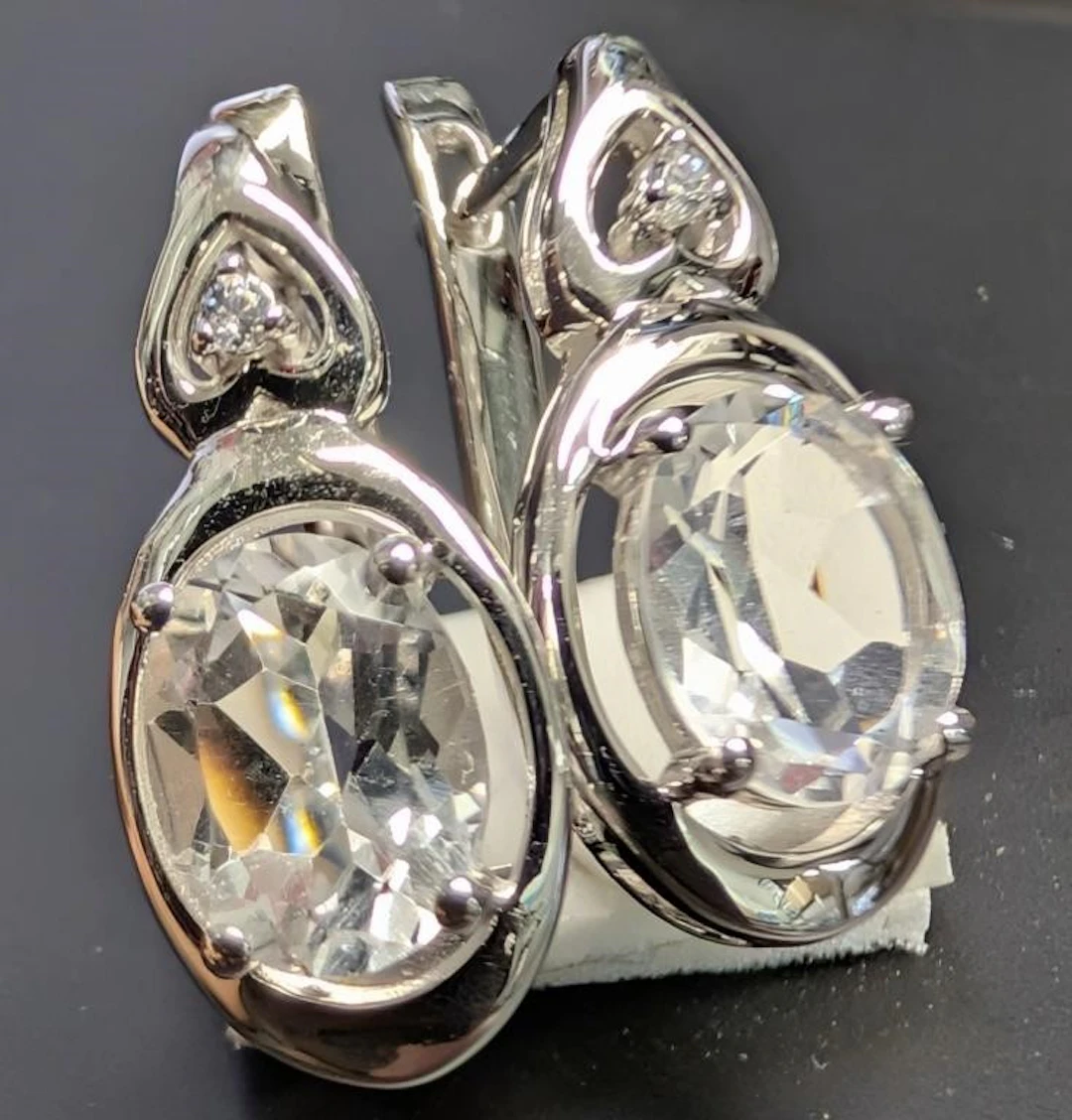 $400, silver (4.8g), white topaz (1.2ct)earring, r