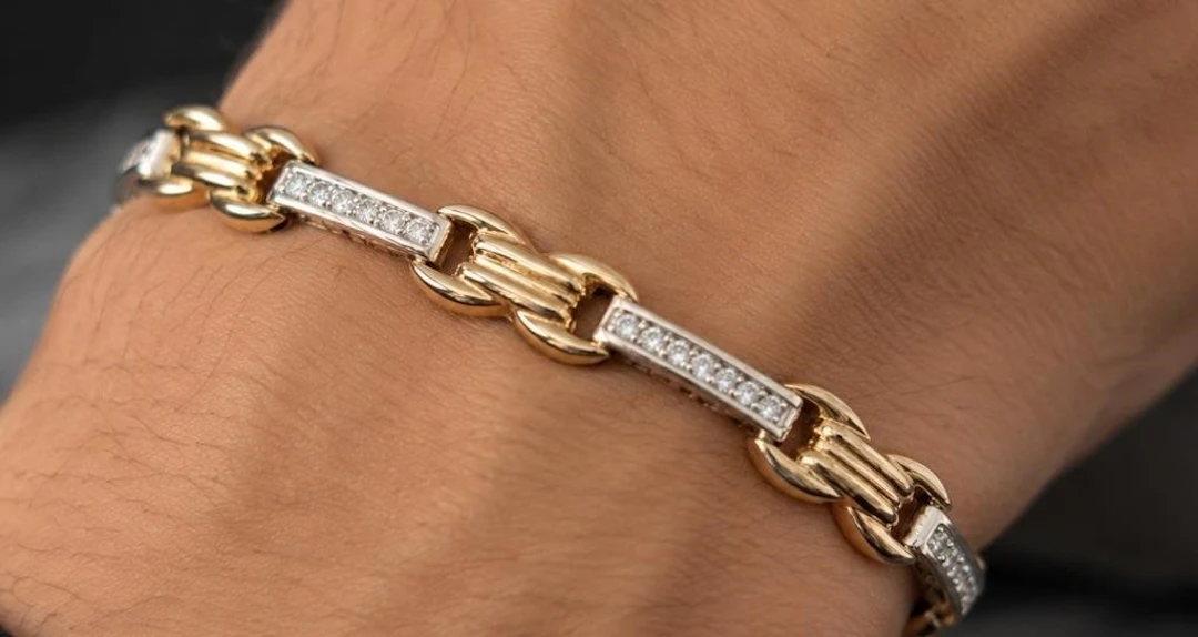 $0, 10k(9.44g), natural diamond (0.5ct) bracelet 7