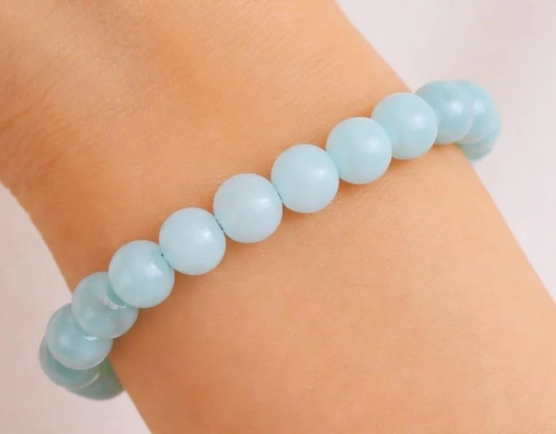 $100, amazonite 4-4.5mm bracelet flexible, retail