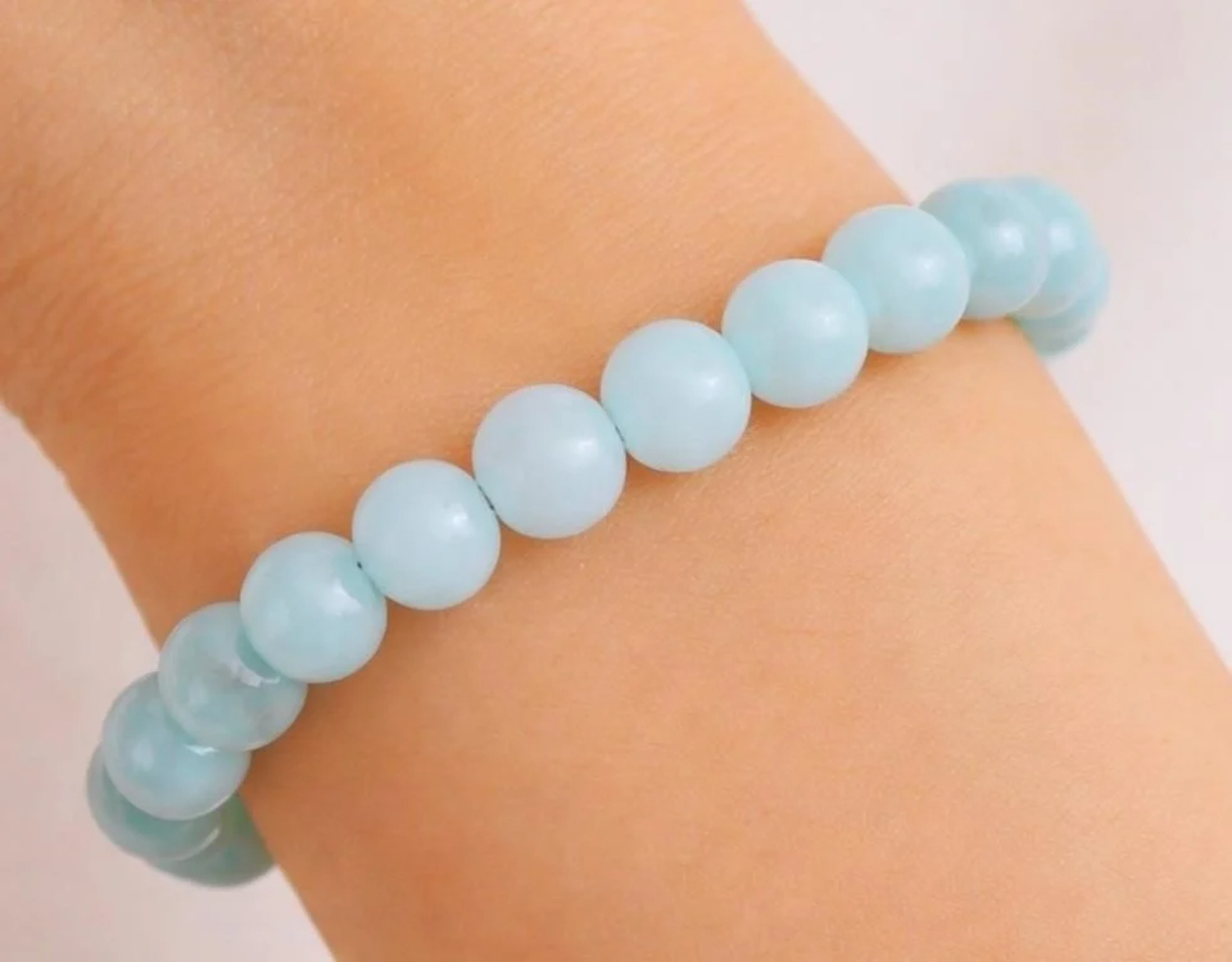 $100, amazonite 4-4.5mm bracelet flexible, retail