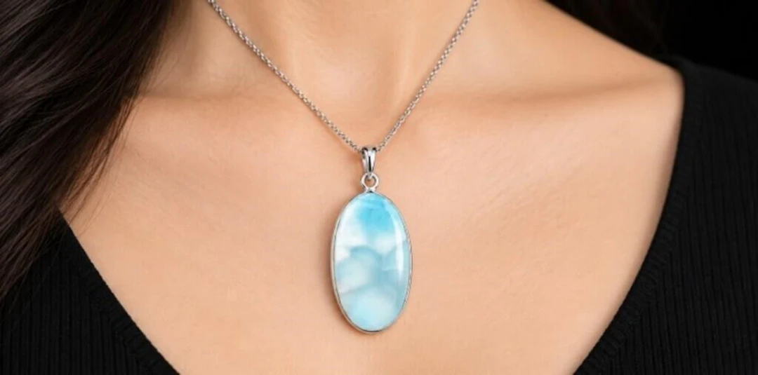 $100, silver(2.75g), larimar (10ct)pendant, retail