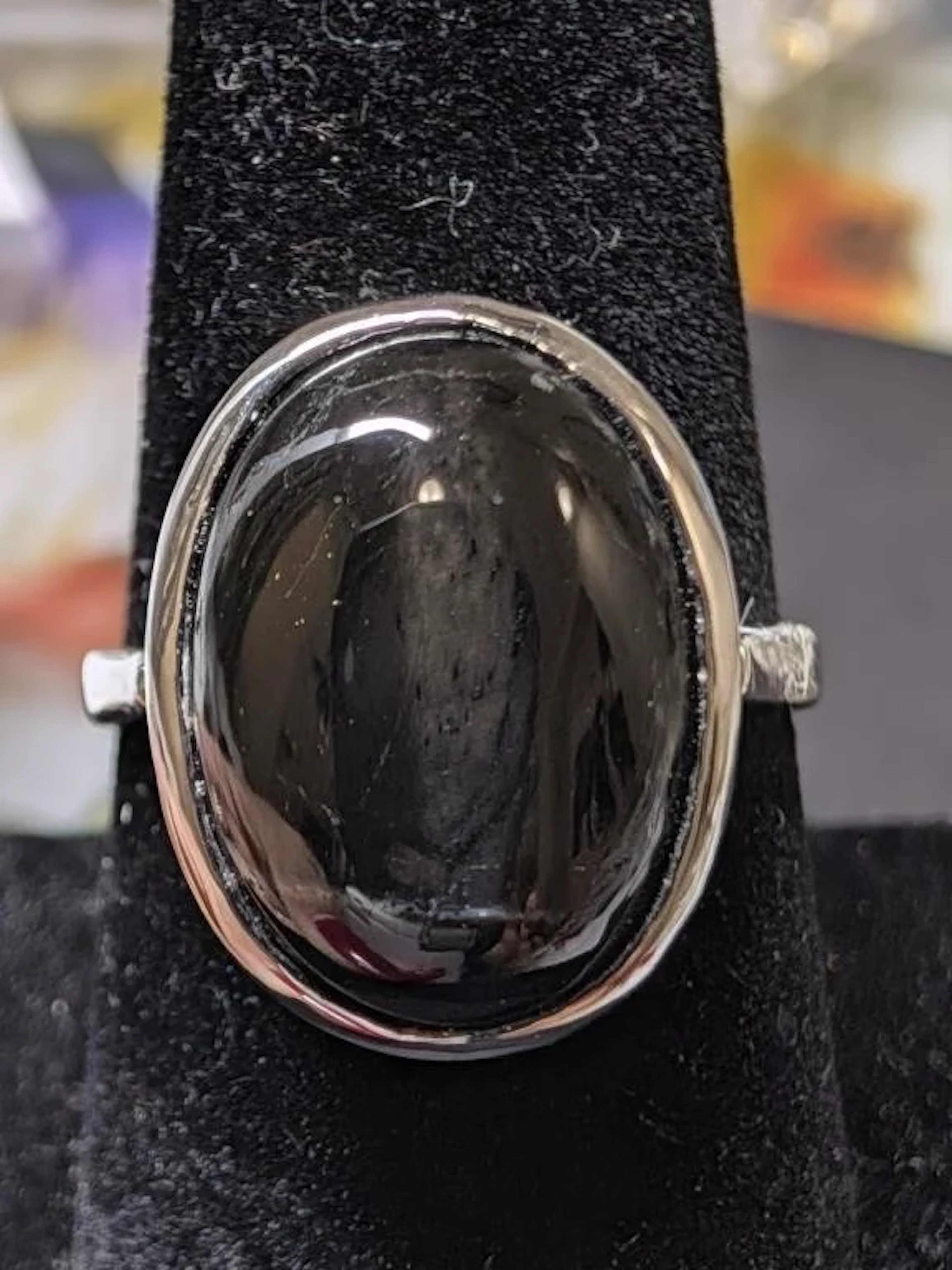 $135, Silver(5.32g), Black onyxRing, size 8, appra