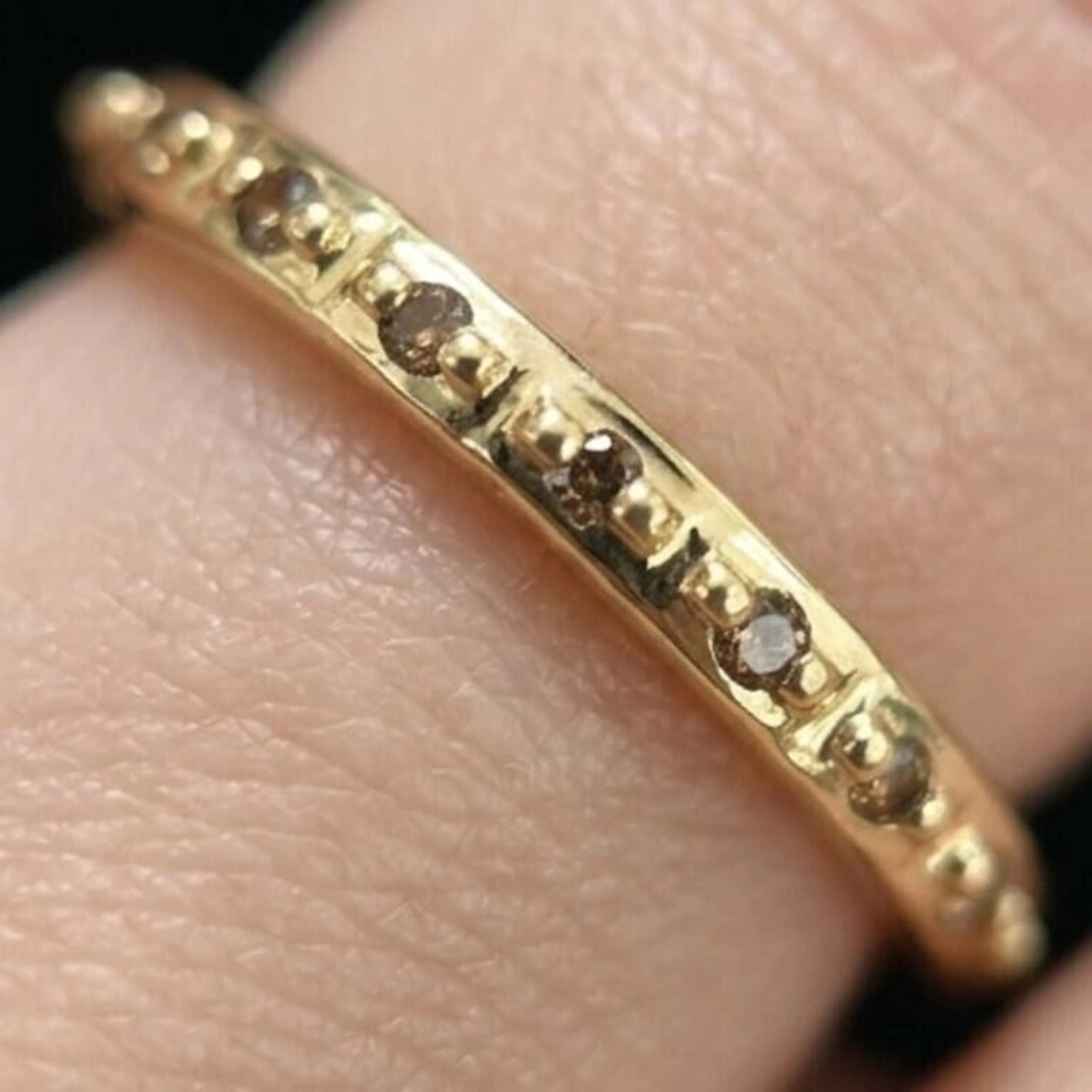 Gold-Plated Silver 2.65g Red Diamond 0.05ct Ring
