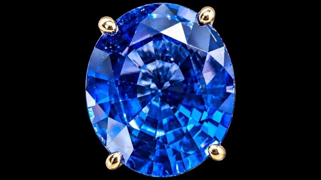 $3600, 10k(4.1g), lab sapphire (14.1ct)ring, size