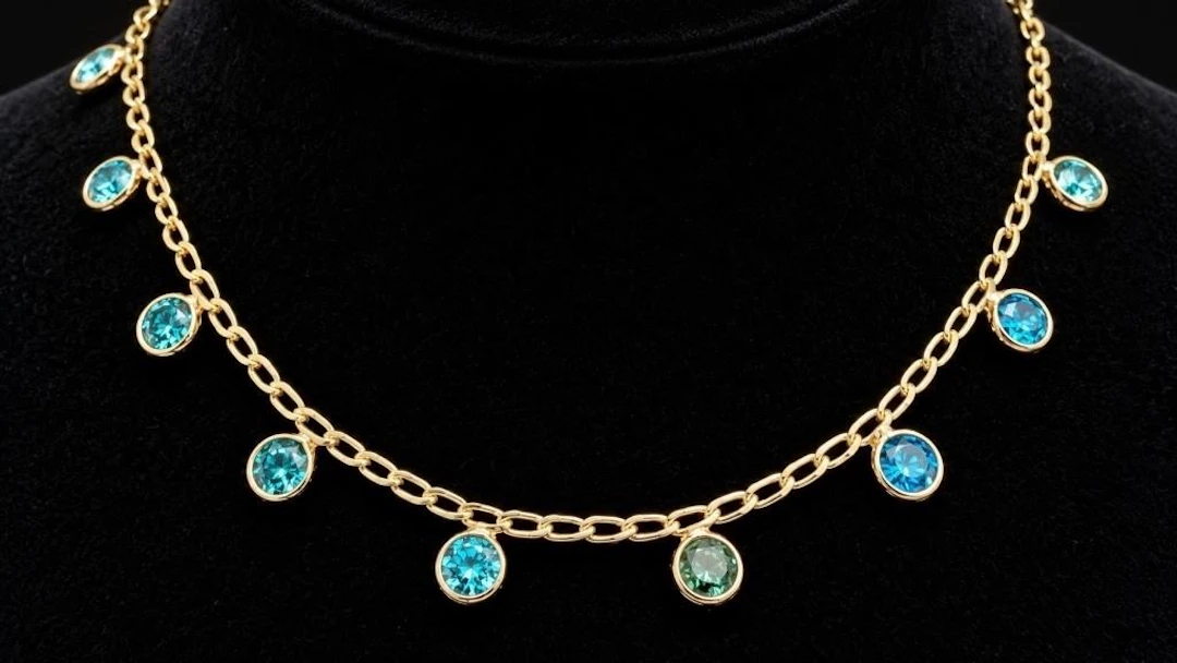 $7000, 10k(3.55g), lab diamond (2.7ct)necklace 19"