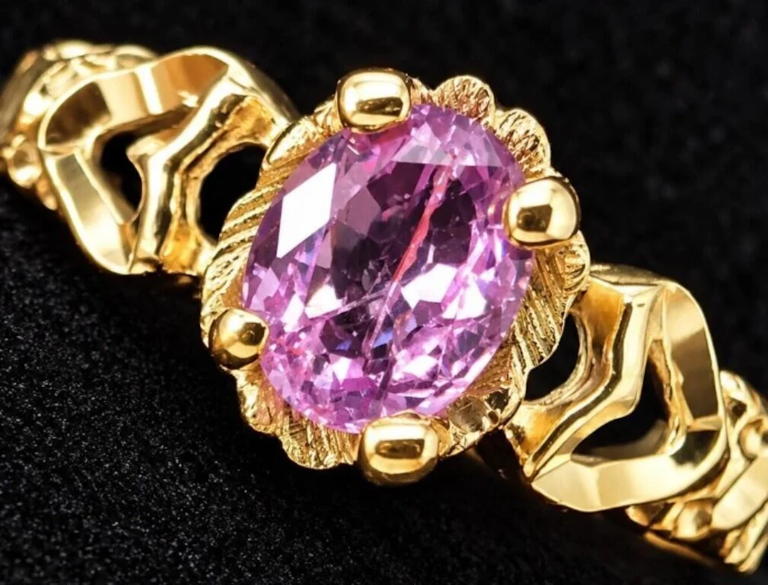 $1800, 10k(1.36g), pink sapphire (0.5ct)ring, size