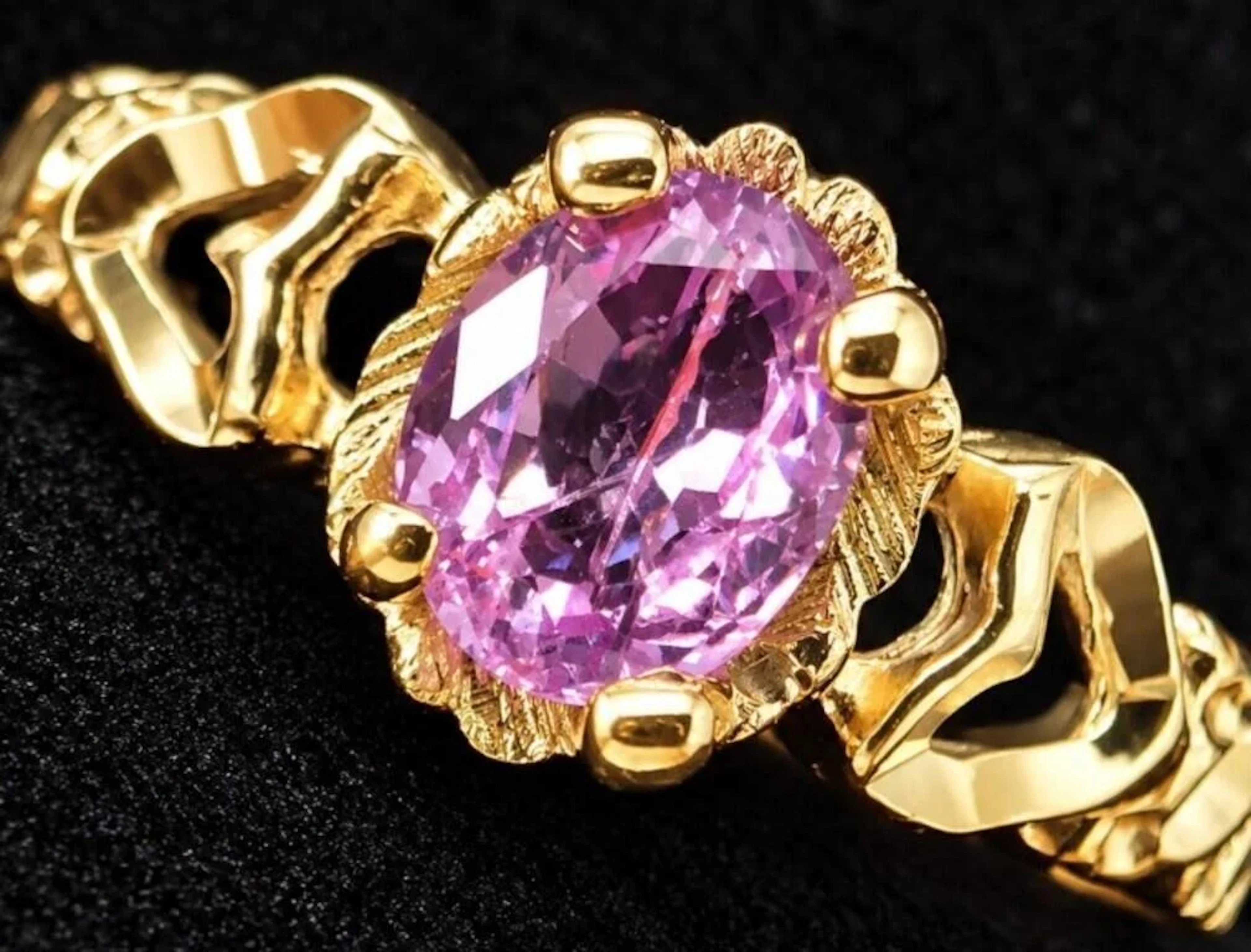 $1800, 10k(1.36g), pink sapphire (0.5ct)ring, size