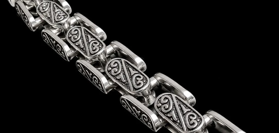 $240, stainless steel men's heavy bracelet 8.5"