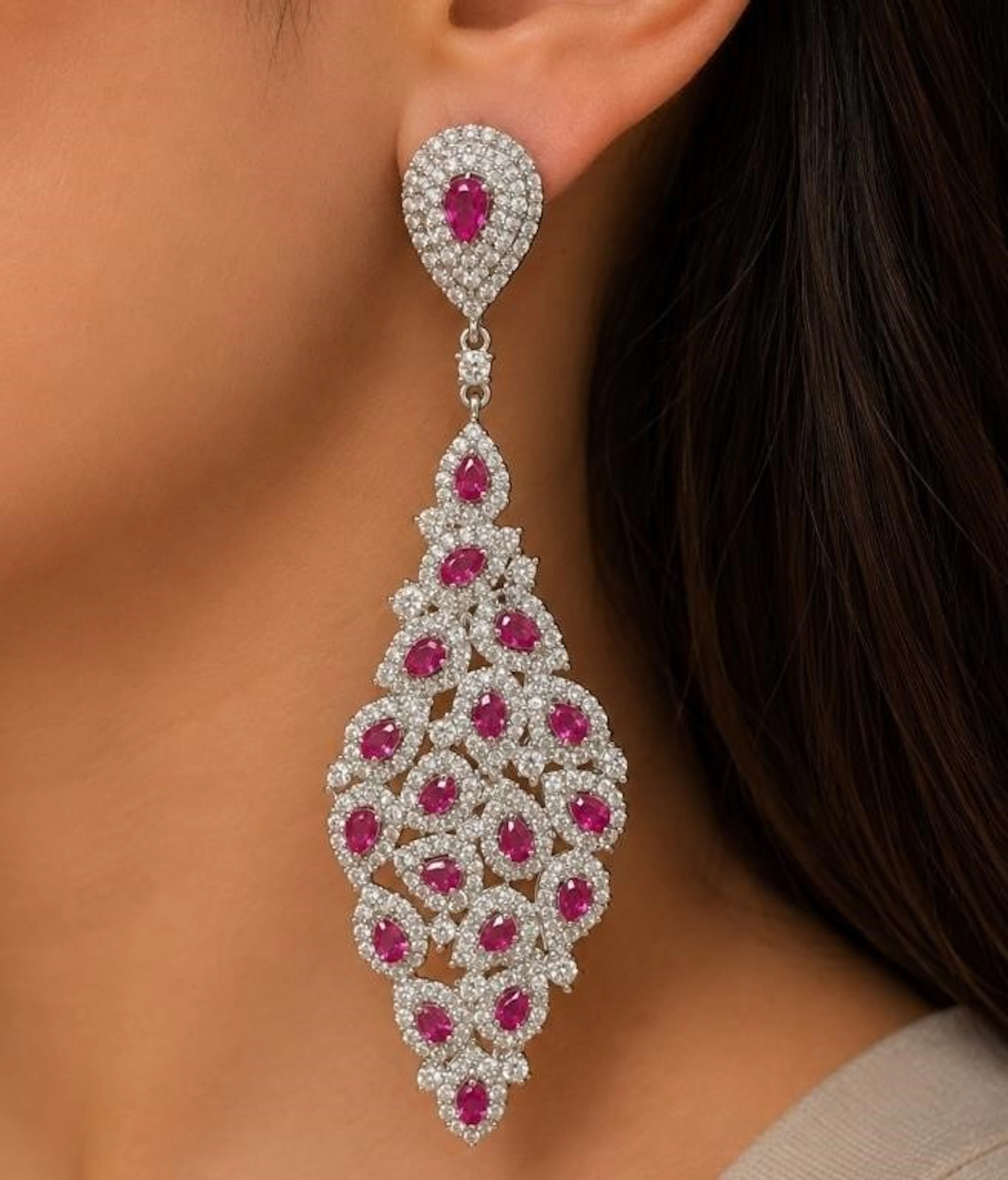 $380, Silver(15.12g), CZEarring, appraised/retail