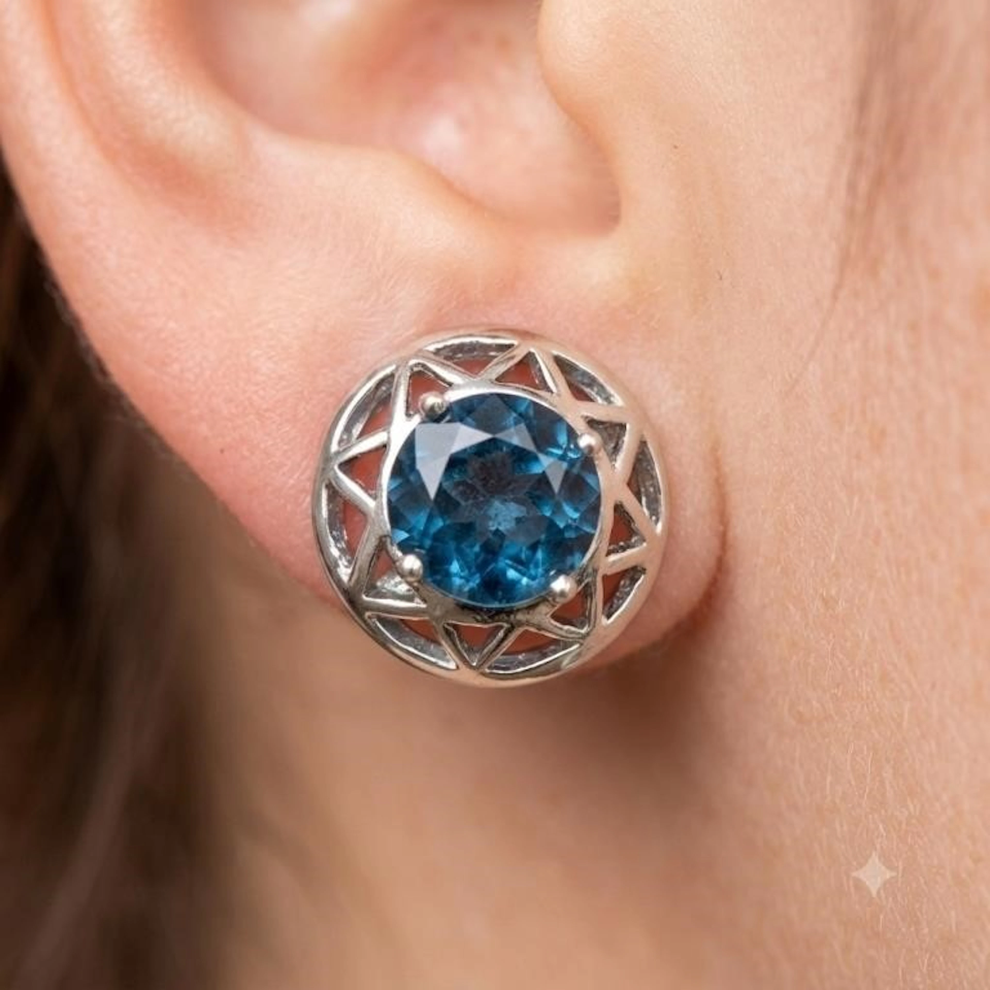 Silver 6.45g Blue Topaz 4.85ct Earrings