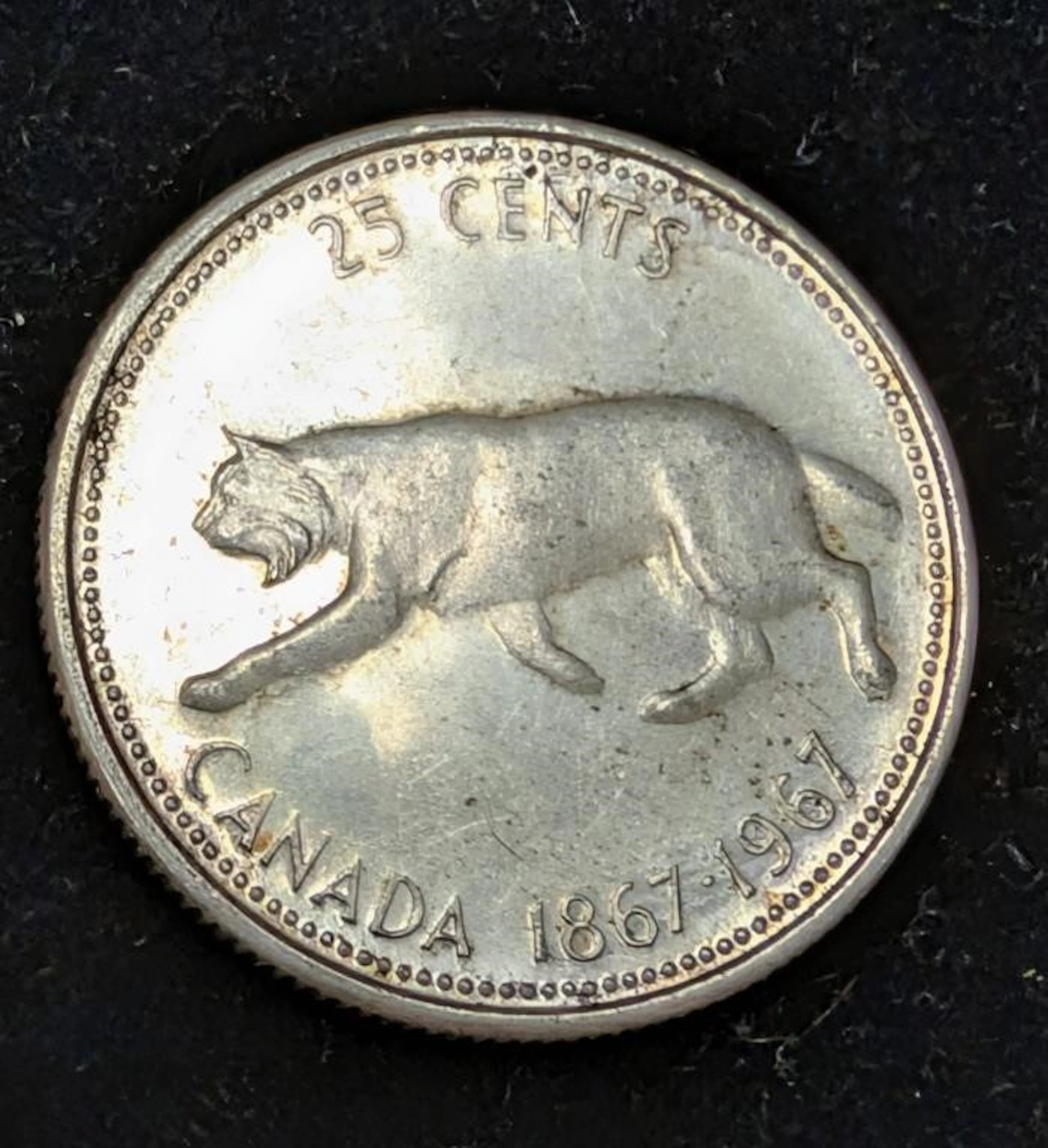 ., SILVER(5.8g), CANADA 25CENT COIN, MSRP .